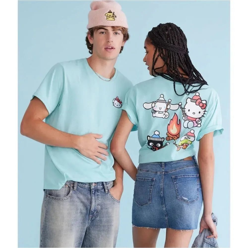 Unisex Hello Kitty and Friends campfire relaxed graphic tee sz XS